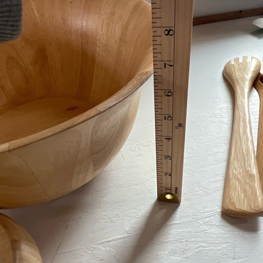 Clay Art Wooden Salad Bowls Set Serving Serveware Utensils‎ Dishes - Picture 10 of 11